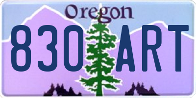 OR license plate 830ART