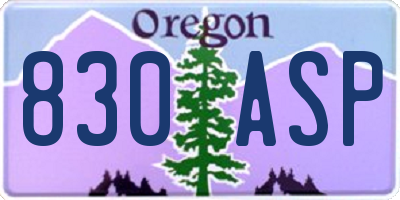 OR license plate 830ASP
