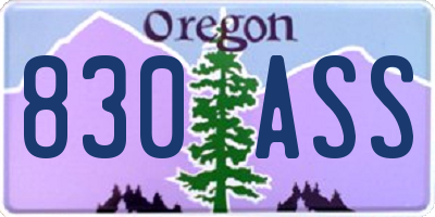 OR license plate 830ASS