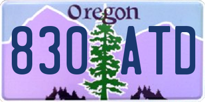 OR license plate 830ATD