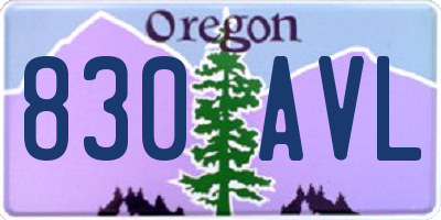 OR license plate 830AVL