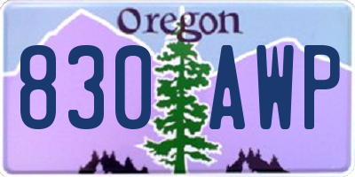 OR license plate 830AWP