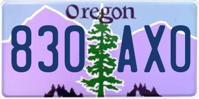 OR license plate 830AXO