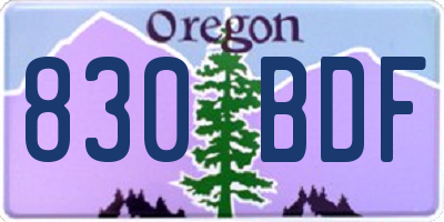OR license plate 830BDF