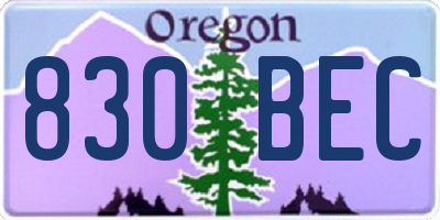 OR license plate 830BEC
