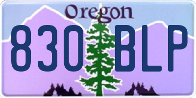 OR license plate 830BLP