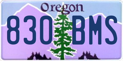 OR license plate 830BMS