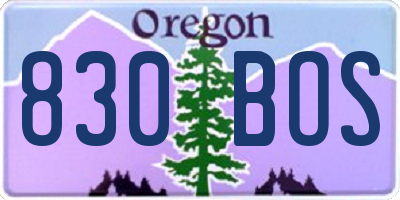 OR license plate 830BOS