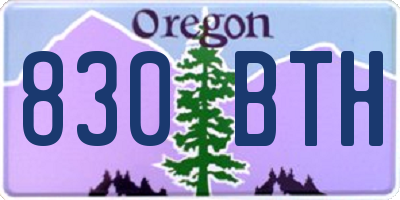 OR license plate 830BTH
