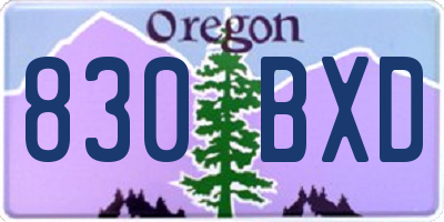 OR license plate 830BXD