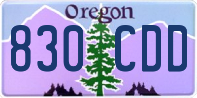 OR license plate 830CDD