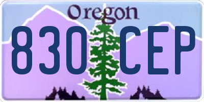 OR license plate 830CEP