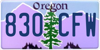 OR license plate 830CFW