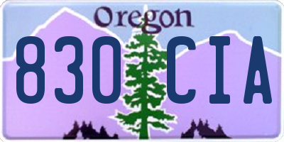 OR license plate 830CIA