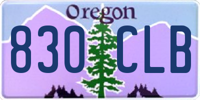 OR license plate 830CLB