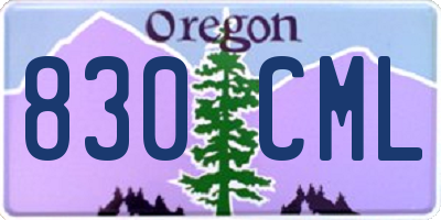 OR license plate 830CML
