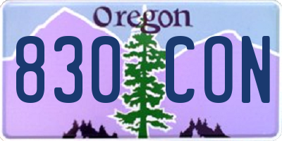 OR license plate 830CON