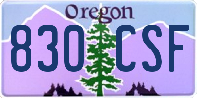 OR license plate 830CSF