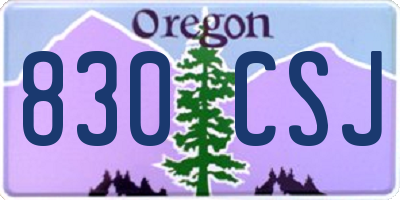 OR license plate 830CSJ
