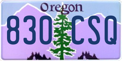 OR license plate 830CSQ