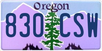 OR license plate 830CSW