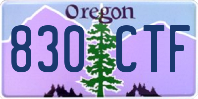 OR license plate 830CTF