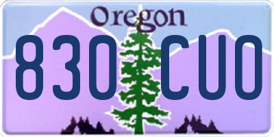 OR license plate 830CUO