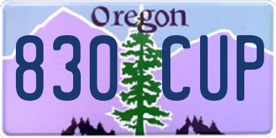 OR license plate 830CUP