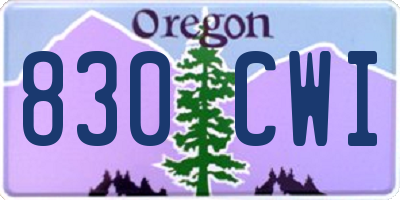 OR license plate 830CWI