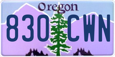 OR license plate 830CWN