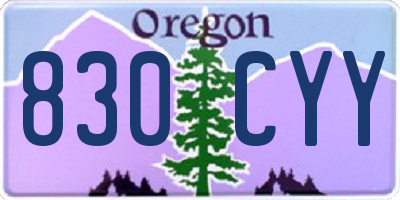 OR license plate 830CYY