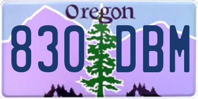 OR license plate 830DBM