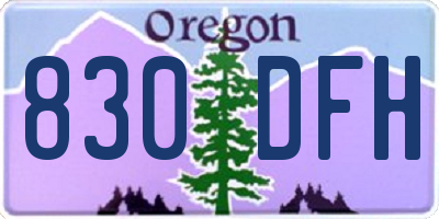 OR license plate 830DFH