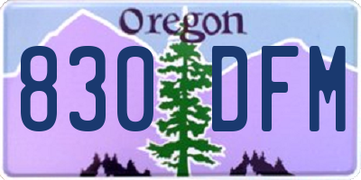 OR license plate 830DFM