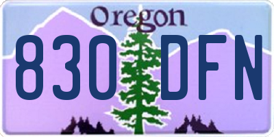 OR license plate 830DFN