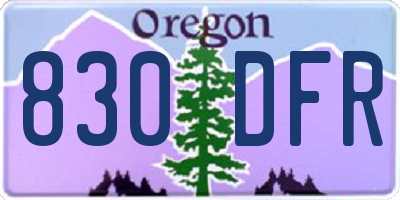 OR license plate 830DFR