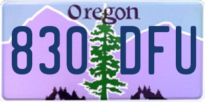 OR license plate 830DFU