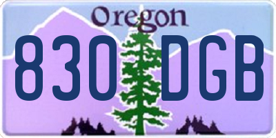 OR license plate 830DGB