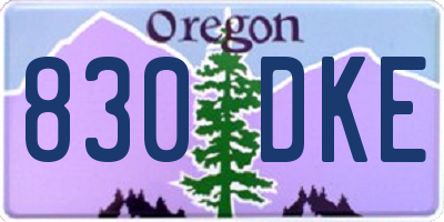 OR license plate 830DKE