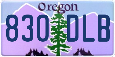 OR license plate 830DLB
