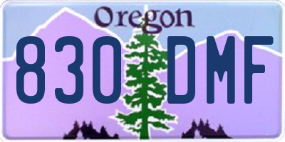 OR license plate 830DMF