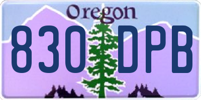 OR license plate 830DPB
