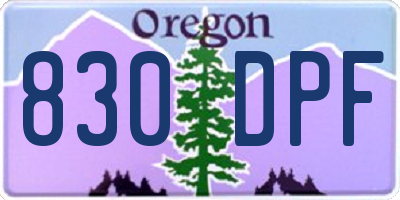 OR license plate 830DPF