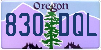 OR license plate 830DQL