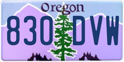 OR license plate 830DVW