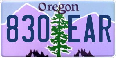 OR license plate 830EAR