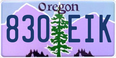 OR license plate 830EIK
