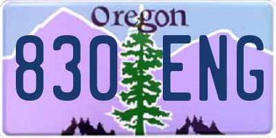 OR license plate 830ENG