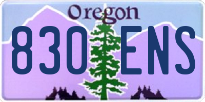 OR license plate 830ENS