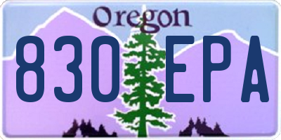 OR license plate 830EPA